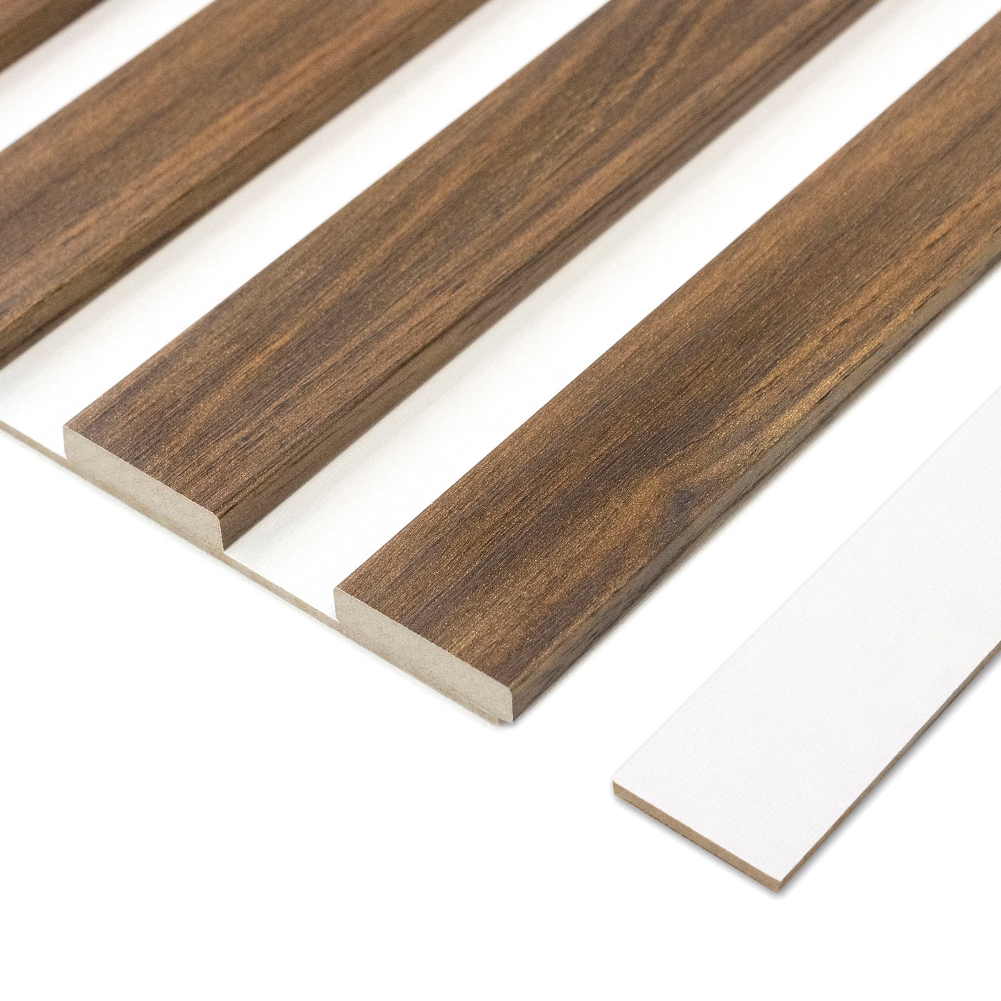 Dekoracyjne Lamele MODULLO na białej płycie zestaw 59,5 x 275 cm
