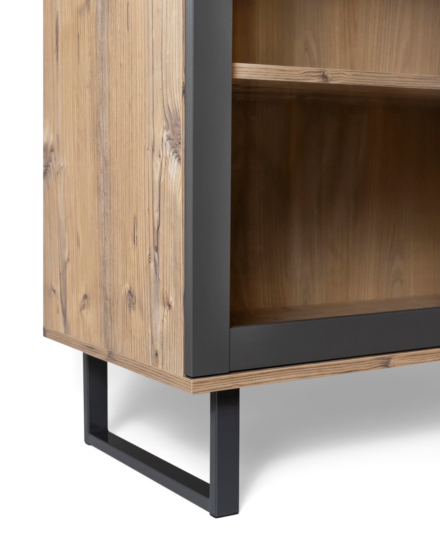 Witryna przeszklona w odcieniu drewna dębowego 79,5 × 40 × 206,4 cm