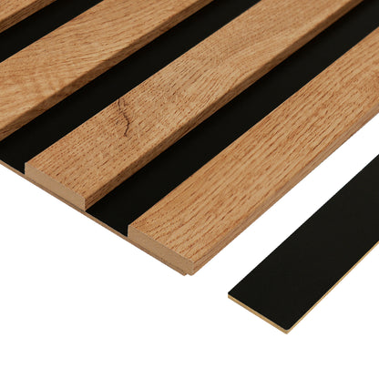 Dekoracyjne Lamele MODULLO na czarnej płycie zestaw 59,5 x 275 cm
