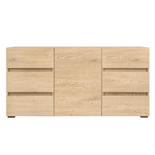 ESSENZIO Komoda w kolorze dębu Cremona 120 x 33,4 x 58,5 cm – nowoczesna szafka z szufladami i półkami