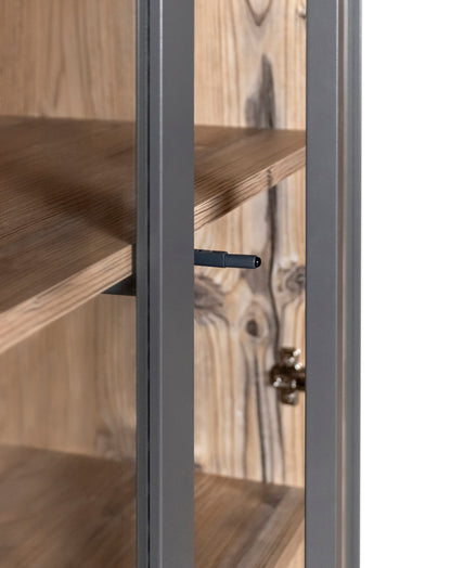 Witryna przeszklona w odcieniu drewna dębowego 79,5 × 40 × 206,4 cm