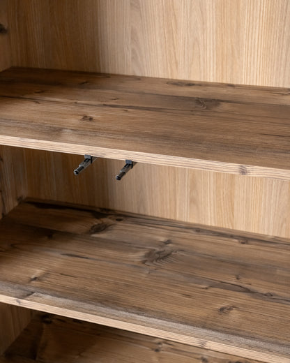 Witryna przeszklona w odcieniu drewna dębowego 79,5 × 40 × 206,4 cm