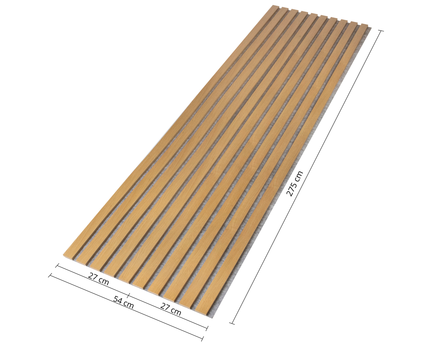 Dekoracyjny Panel Akustyczny NOBLE na szarym filcu 540 x 2750 mm (zestaw 2 szt. 270 x 2750 mm)