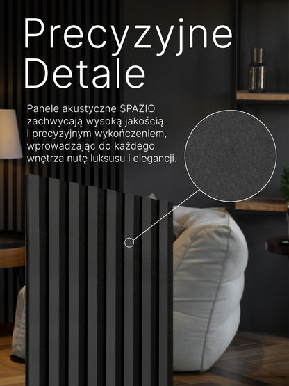 Dekoracyjny Panel Akustyczny SPAZIO 540 mm x 2600 mm (zestaw 2 szt. 270 x 2600 mm)