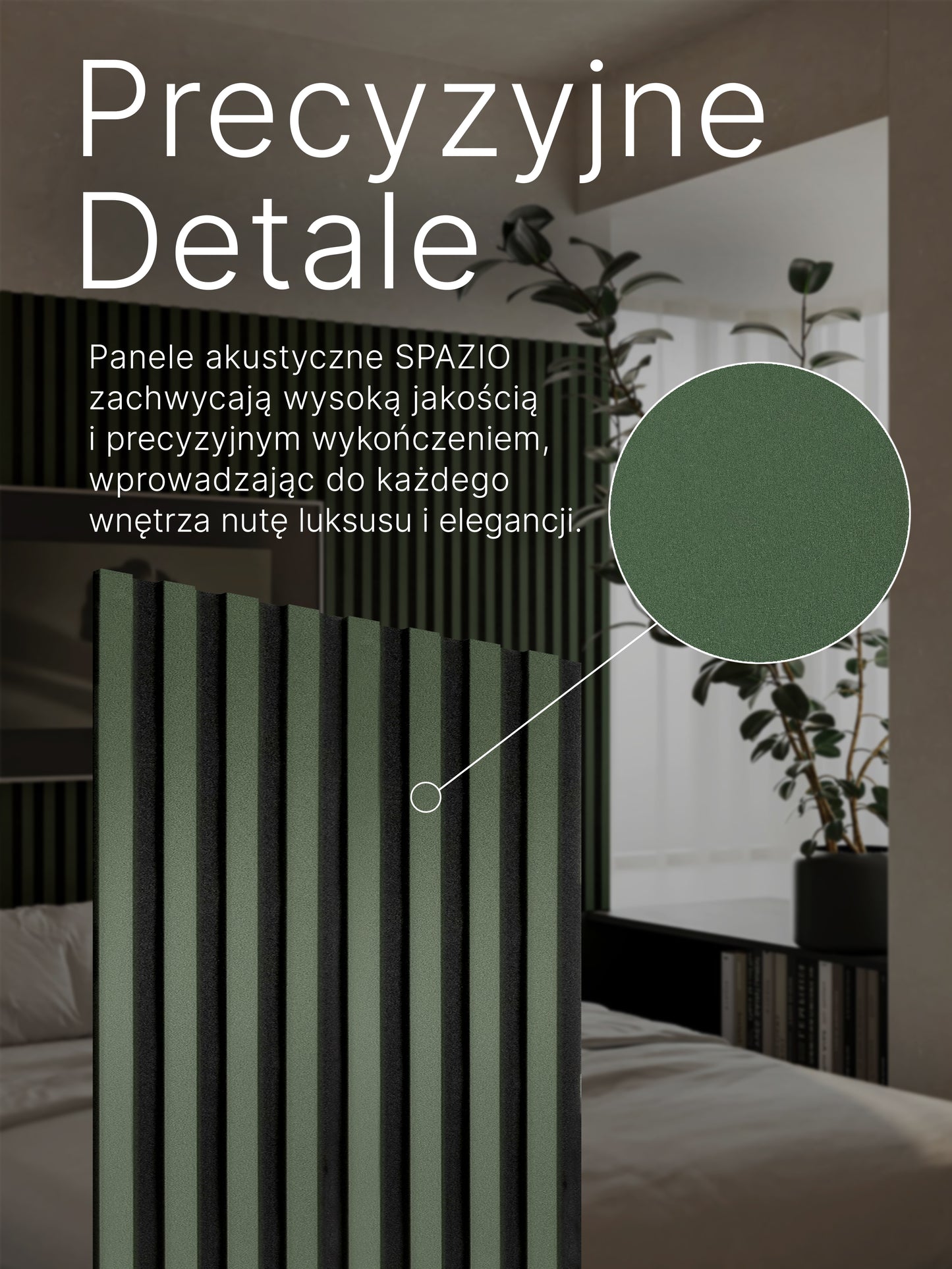 Dekoracyjny Panel Akustyczny SPAZIO 540 mm x 2600 mm (zestaw 2 szt. 270 x 2600 mm)