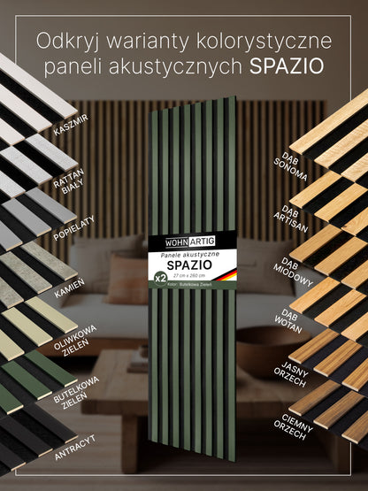 Dekoracyjny Panel Akustyczny SPAZIO 540 mm x 2600 mm (zestaw 2 szt. 270 x 2600 mm)