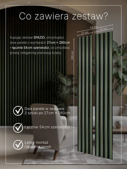 Dekoracyjny Panel Akustyczny SPAZIO 540 mm x 2600 mm (zestaw 2 szt. 270 x 2600 mm)