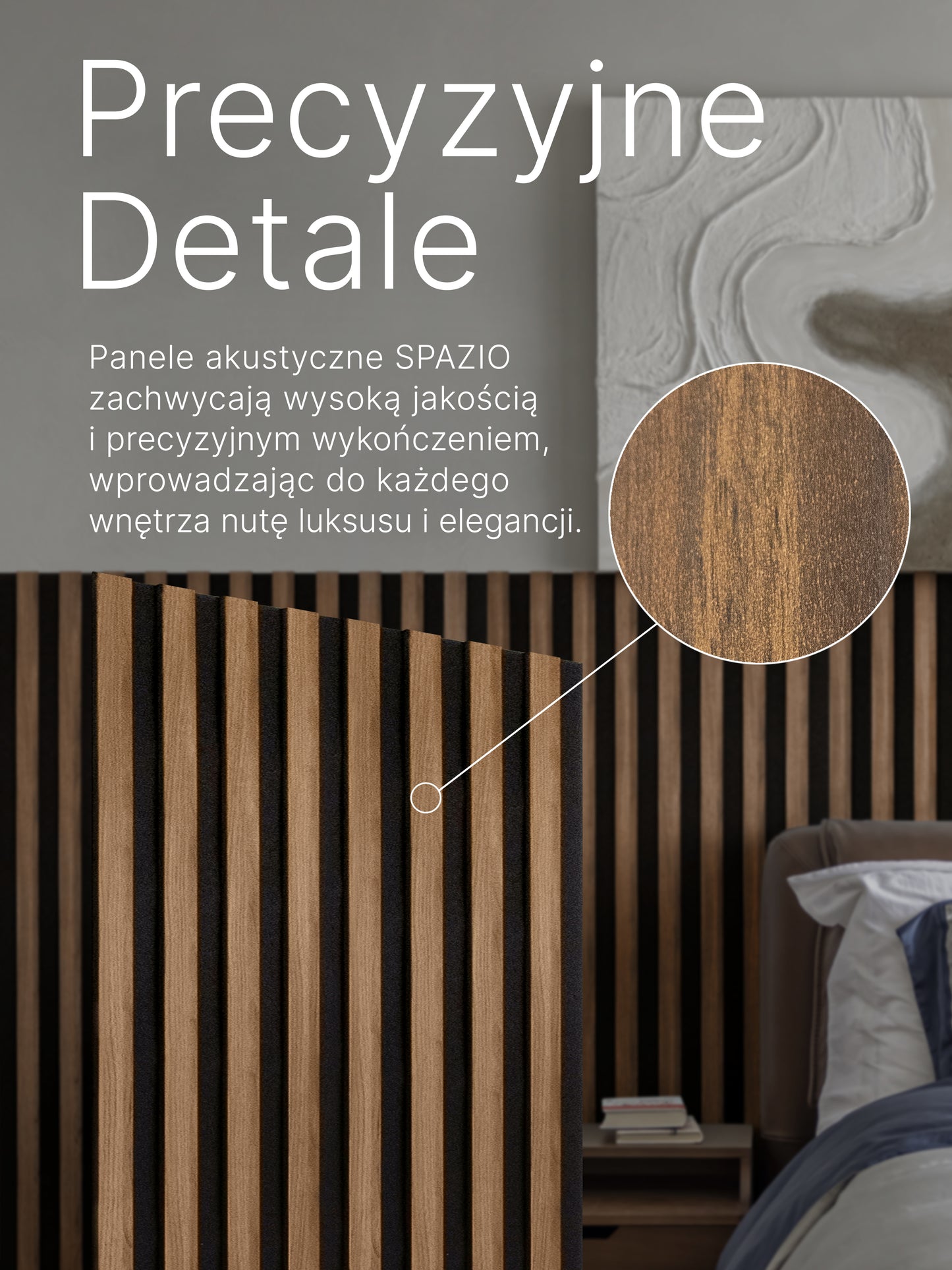 Dekoracyjny Panel Akustyczny SPAZIO 540 mm x 2600 mm (zestaw 2 szt. 270 x 2600 mm)