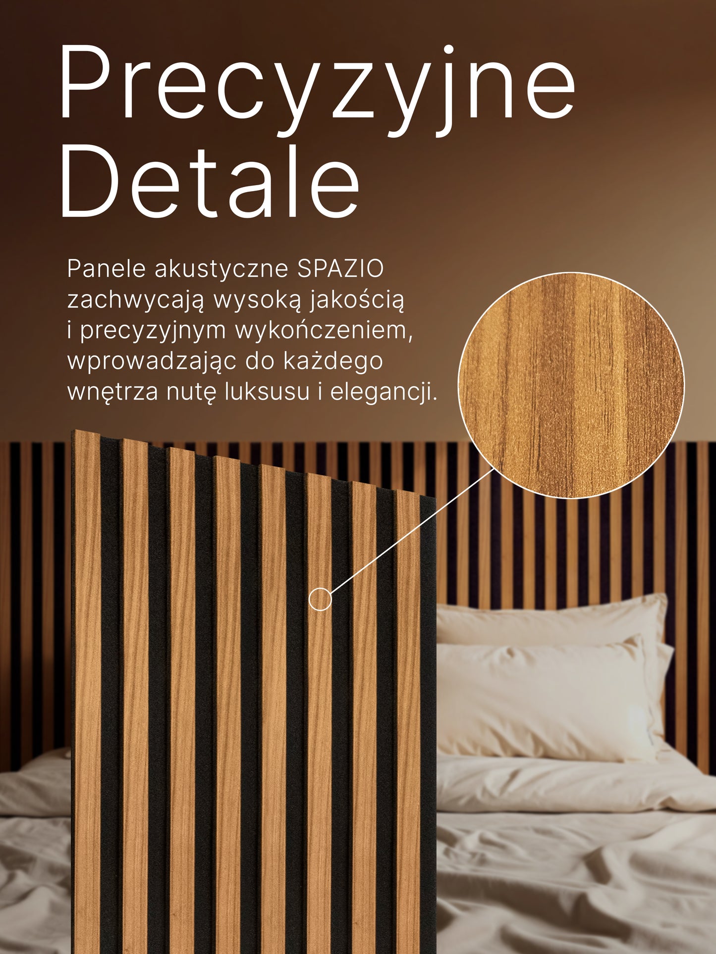 Dekoracyjny Panel Akustyczny SPAZIO 540 mm x 2600 mm (zestaw 2 szt. 270 x 2600 mm)