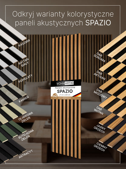 Dekoracyjny Panel Akustyczny SPAZIO 540 mm x 2600 mm (zestaw 2 szt. 270 x 2600 mm)