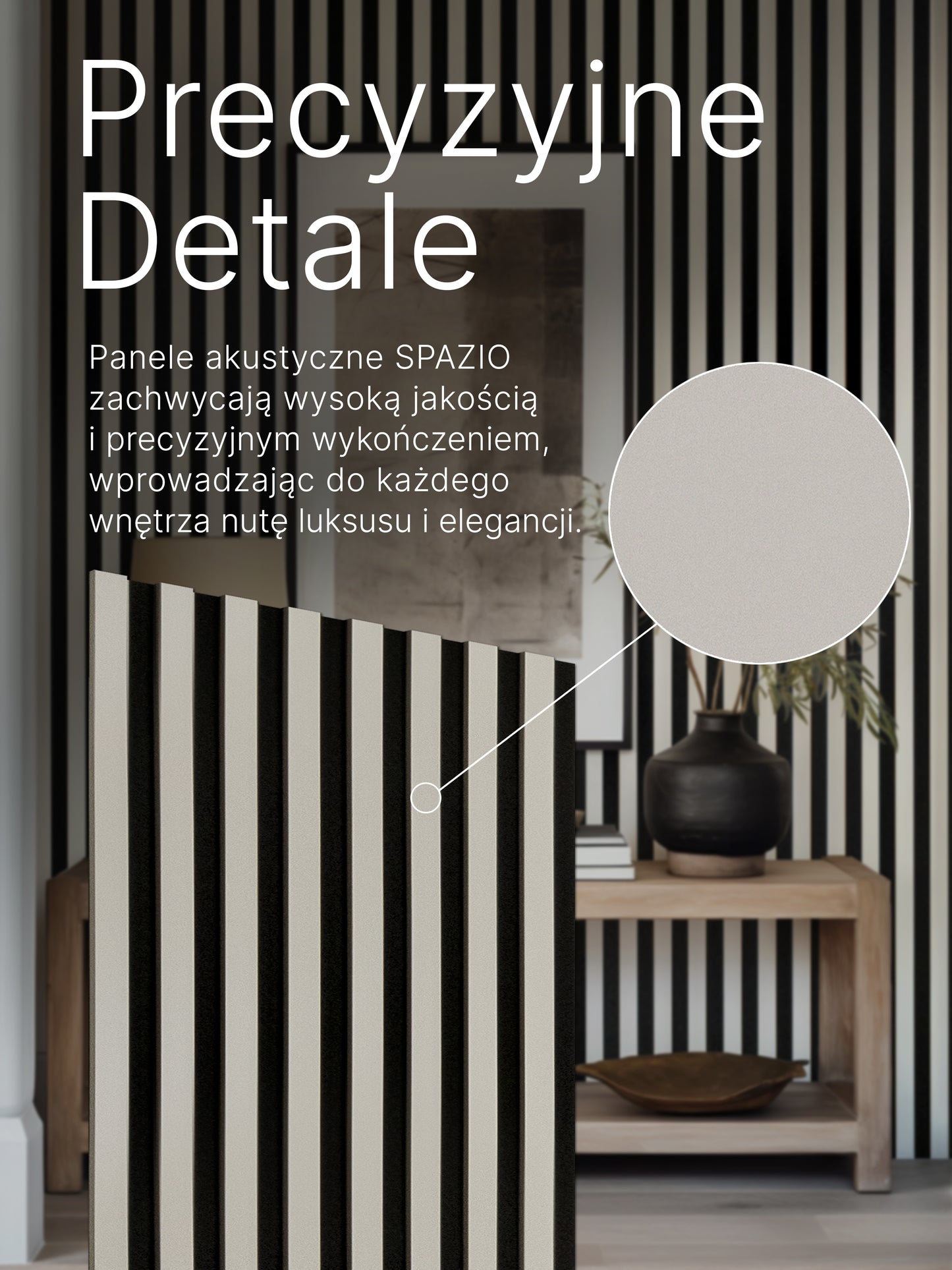 Dekoracyjny Panel Akustyczny SPAZIO 540 mm x 2600 mm (zestaw 2 szt. 270 x 2600 mm)