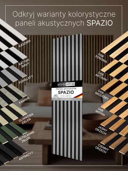 Dekoracyjny Panel Akustyczny SPAZIO 540 mm x 2600 mm (zestaw 2 szt. 270 x 2600 mm)