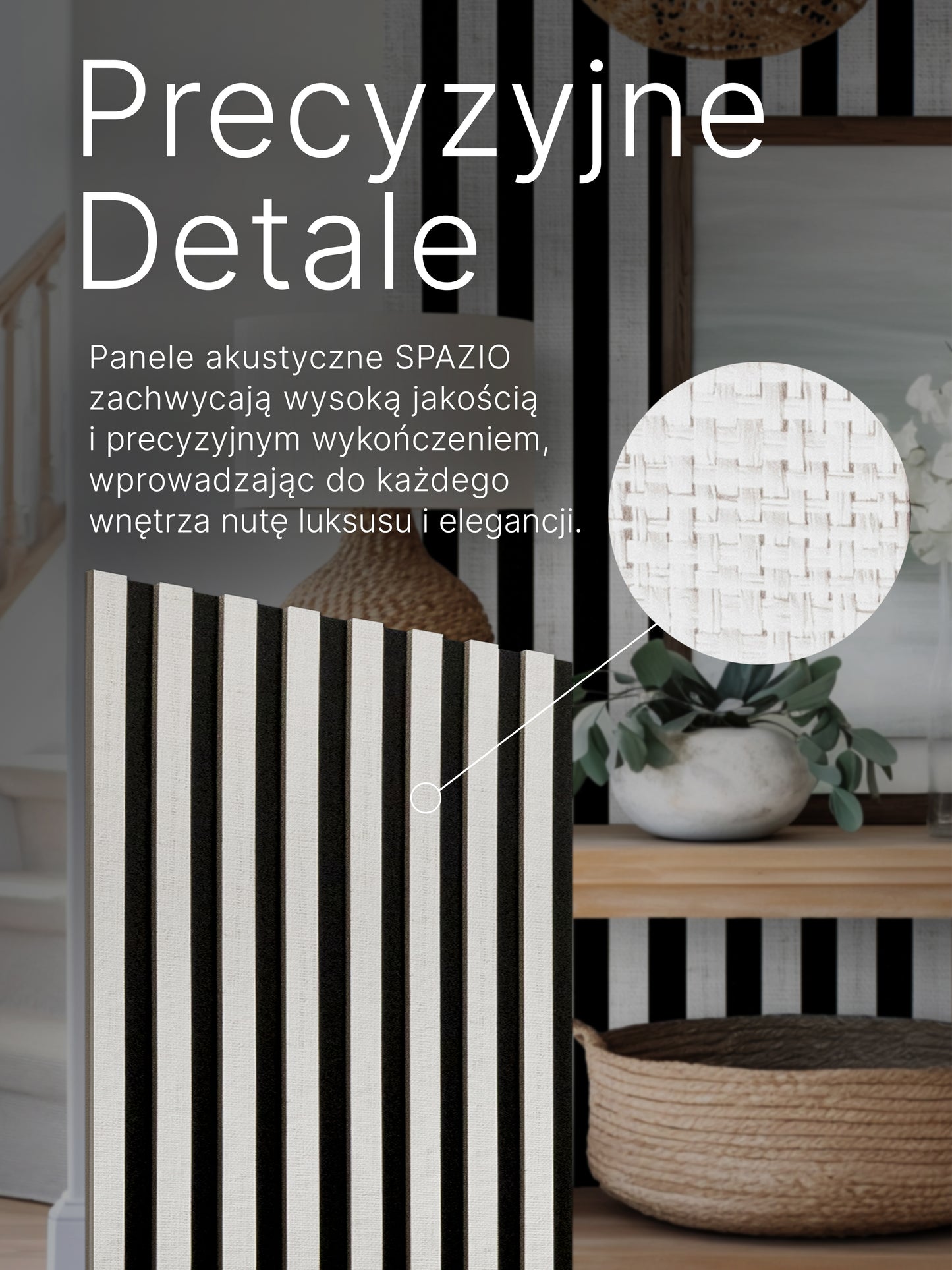 Dekoracyjny Panel Akustyczny SPAZIO 540 mm x 2600 mm (zestaw 2 szt. 270 x 2600 mm)