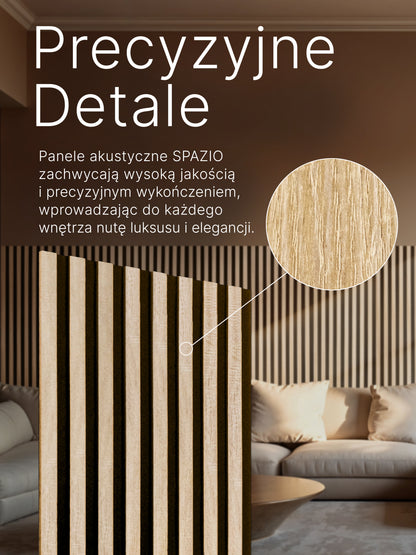 Dekoracyjny Panel Akustyczny SPAZIO 540 mm x 2600 mm (zestaw 2 szt. 270 x 2600 mm)