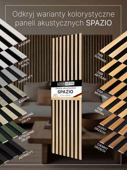 Dekoracyjny Panel Akustyczny SPAZIO 540 mm x 2600 mm (zestaw 2 szt. 270 x 2600 mm)