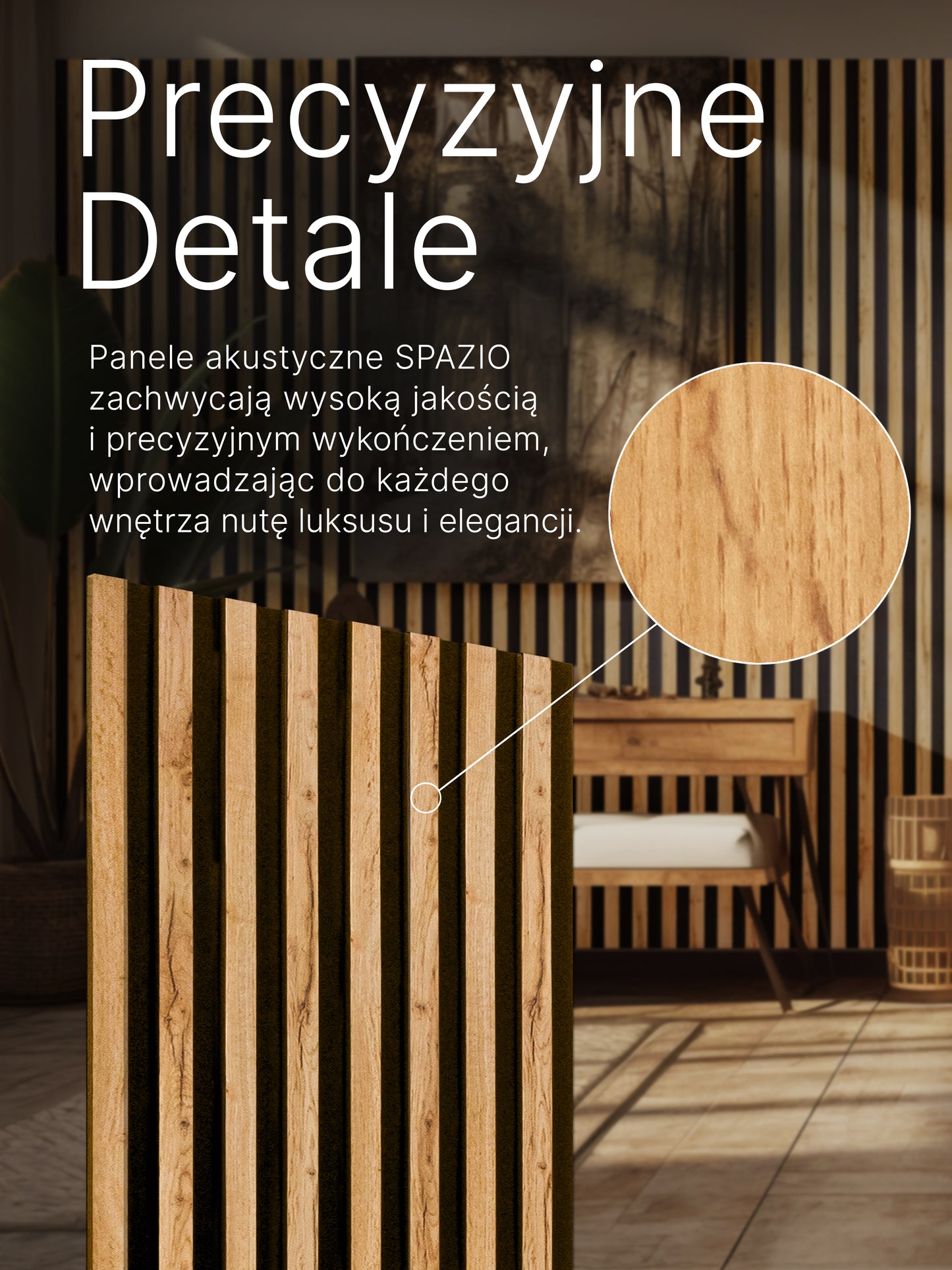 Dekoracyjny Panel Akustyczny SPAZIO 540 mm x 2600 mm (zestaw 2 szt. 270 x 2600 mm)