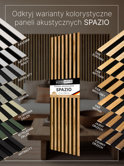 Dekoracyjny Panel Akustyczny SPAZIO 540 mm x 2600 mm (zestaw 2 szt. 270 x 2600 mm)