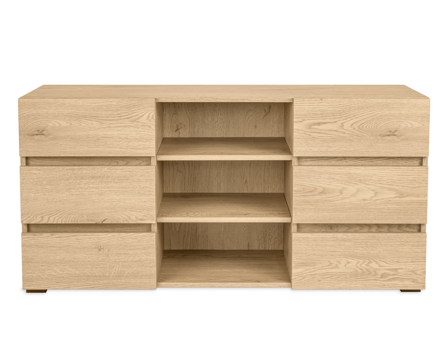 ESSENZIO Komoda w kolorze dębu Cremona 120 x 33,4 x 57 cm – nowoczesna szafka z szufladami i półkami