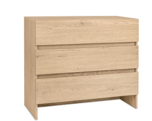 ESSENZIO Mała Komoda Dąb Cremona 80 x 33,4 x 70 cm – Komoda z 3 Szufladami