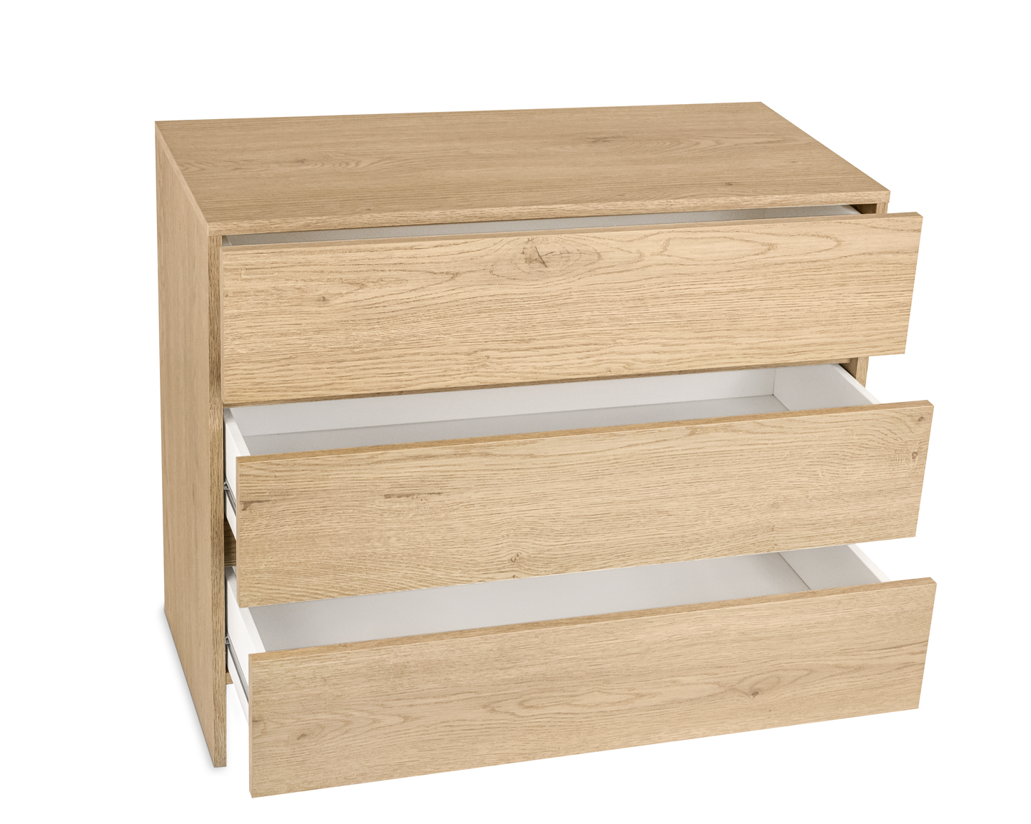 ESSENZIO Mała Komoda Dąb Cremona 80 x 33,4 x 70 cm – Komoda z 3 Szufladami