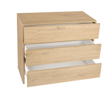 ESSENZIO Mała Komoda Dąb Cremona 80 x 33,4 x 70 cm – Komoda z 3 Szufladami