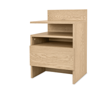 ESSENZIO Stolik Nocny prawy/lewy dąb Cremona 40 x 33,4 x 68 cm – szafka nocna z szufladą i 3 półkami