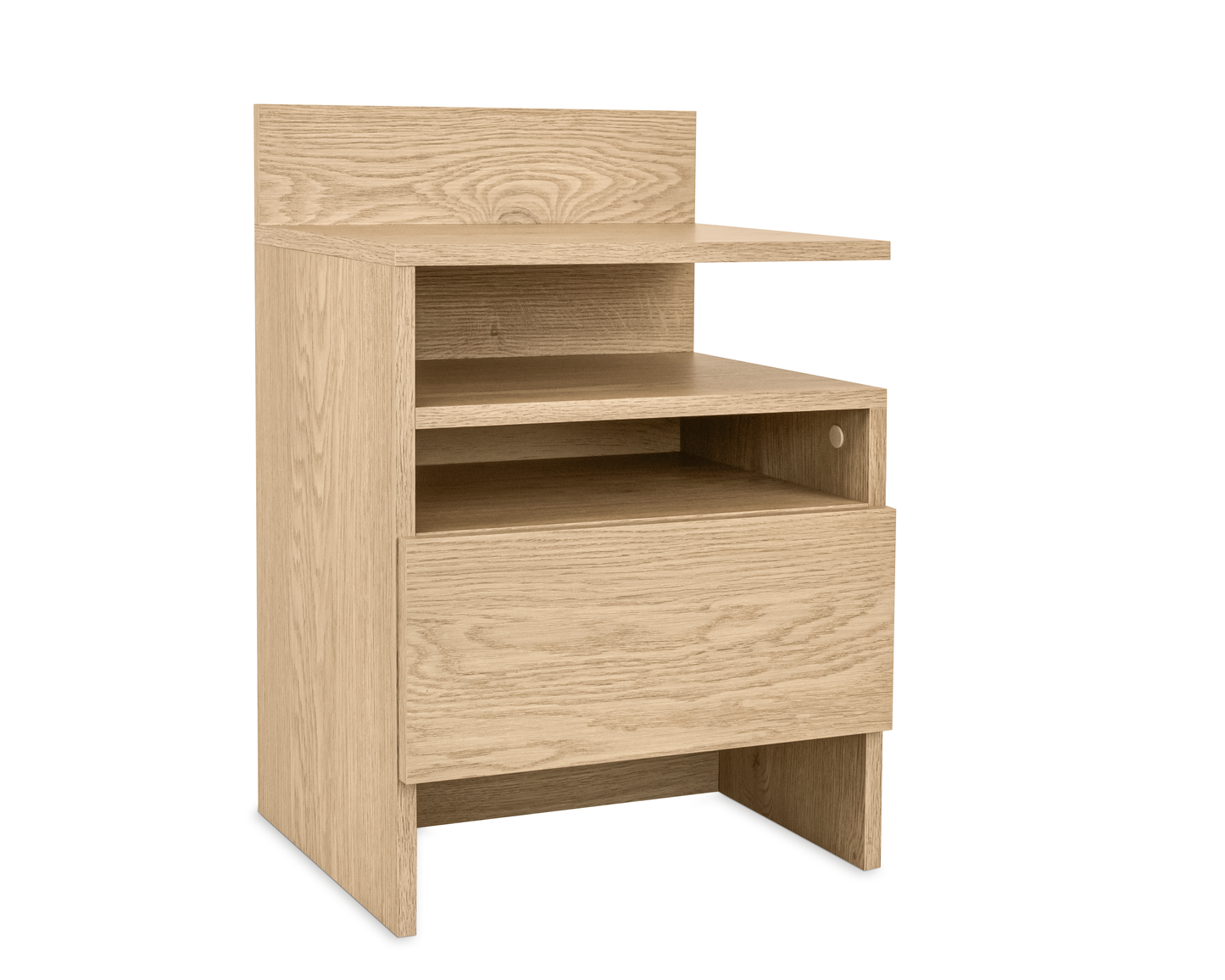 ESSENZIO Stolik Nocny prawy/lewy dąb Cremona 40 x 33,4 x 68 cm – szafka nocna z szufladą i 3 półkami