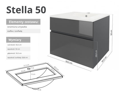 Szafka z umywalką STELLA 50 cm / 80 cm