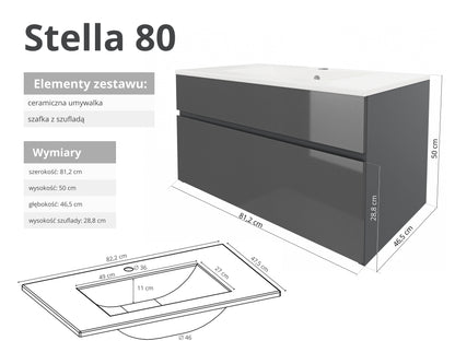 Szafka z umywalką STELLA 50 cm / 80 cm