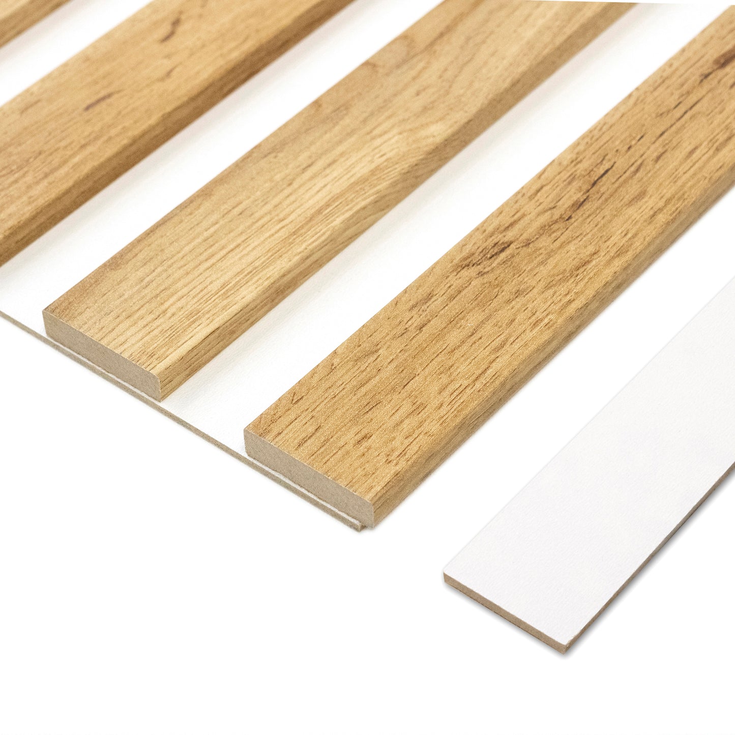 Dekoracyjne Lamele MODULLO na białej płycie zestaw 59,5 x 275 cm