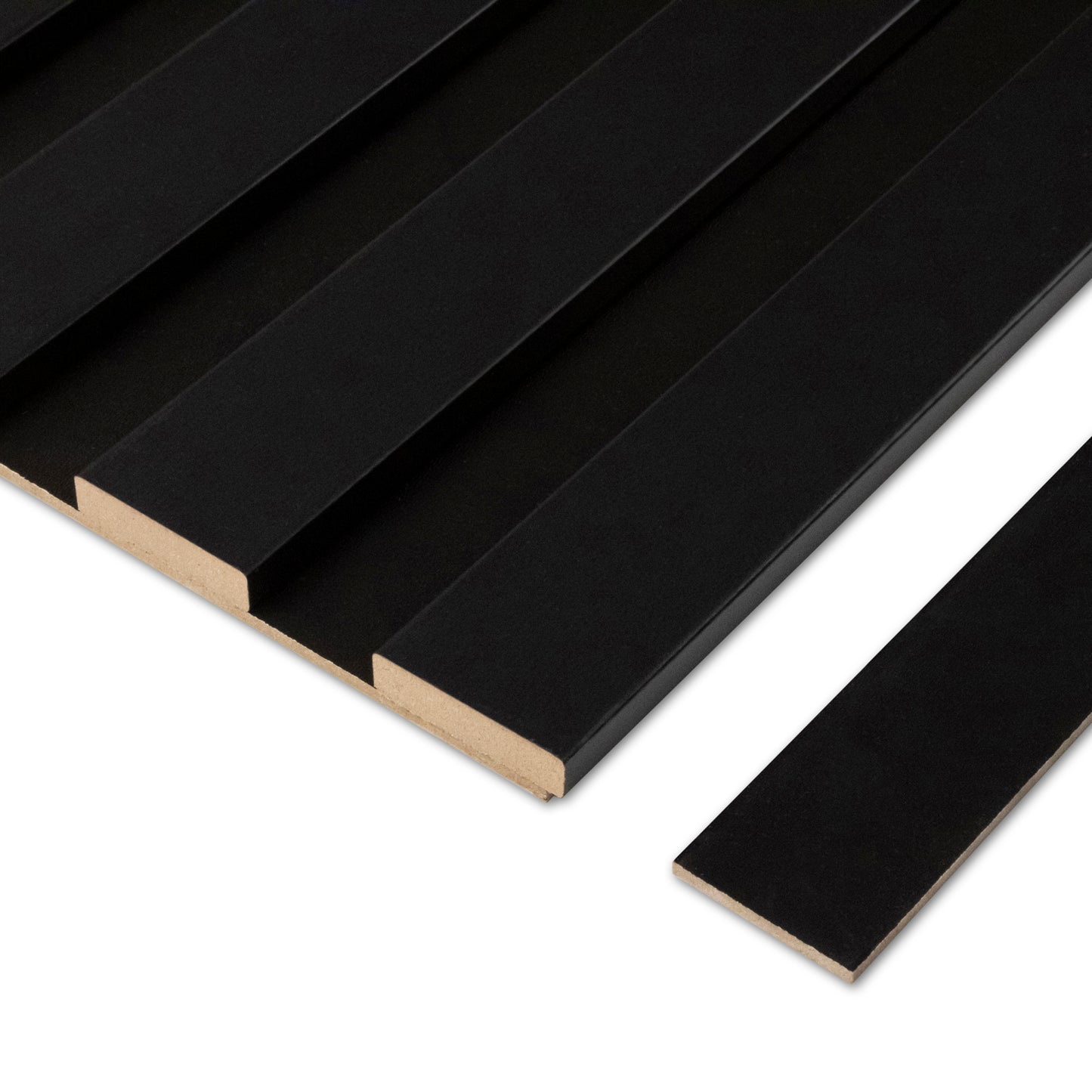 Dekoracyjne Lamele MODULLO na czarnej płycie zestaw 59,5 x 275 cm