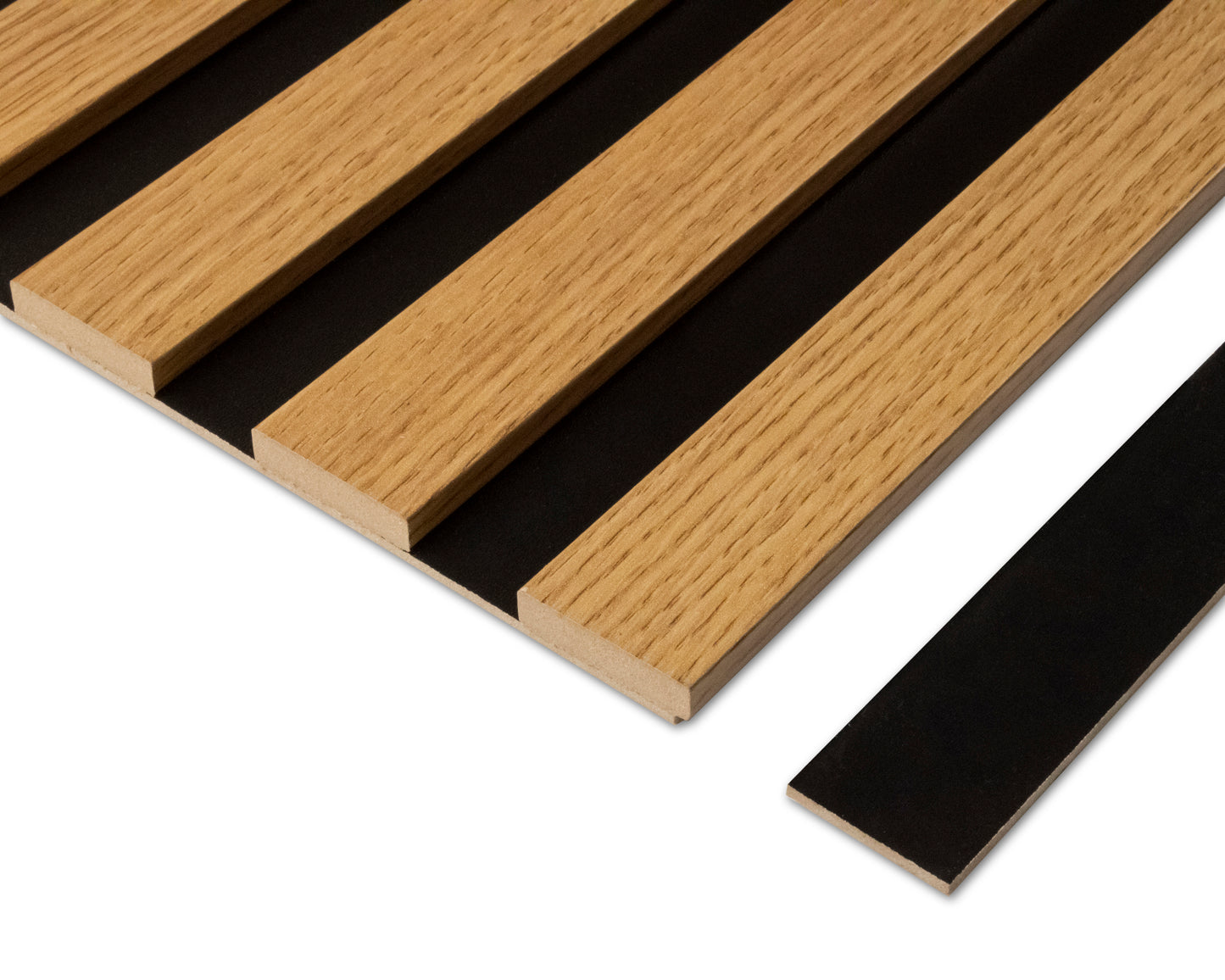 Dekoracyjne Lamele MODULLO na czarnej płycie zestaw 59,5 x 275 cm