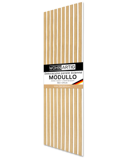 Dekoracyjne Lamele MODULLO na białej płycie zestaw 59,5 x 275 cm