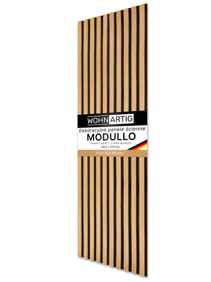 Dekoracyjne Lamele MODULLO na czarnej płycie zestaw 59,5 x 275 cm