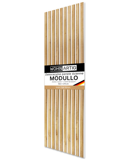 Dekoracyjne Lamele MODULLO na białej płycie zestaw 59,5 x 275 cm