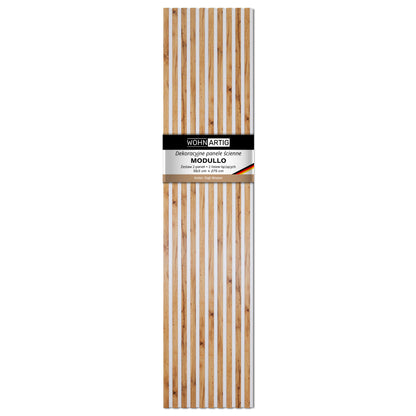 Dekoracyjne Lamele MODULLO na białej płycie zestaw 59,5 x 275 cm