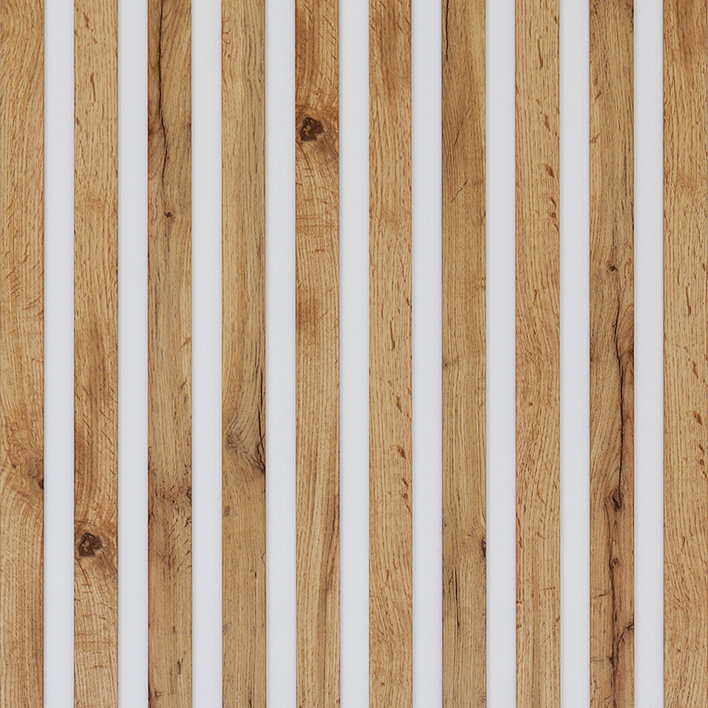 Dekoracyjne Lamele MODULLO na białej płycie zestaw 59,5 x 275 cm