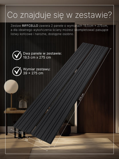 RIFFCELLO Lamele dekoracyjne 390 x 2750 mm (zestaw 2 szt. 195 x 2750 mm)