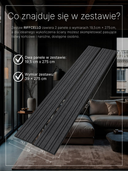 RIFFCELLO Lamele dekoracyjne 390 x 2750 mm (zestaw 2 szt. 195 x 2750 mm)