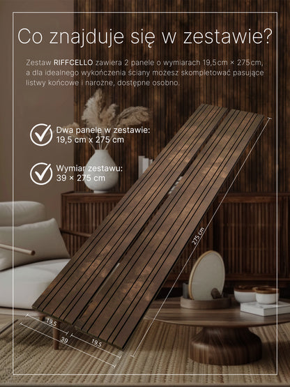 RIFFCELLO Lamele dekoracyjne 390 x 2750 mm (zestaw 2 szt. 195 x 2750 mm)