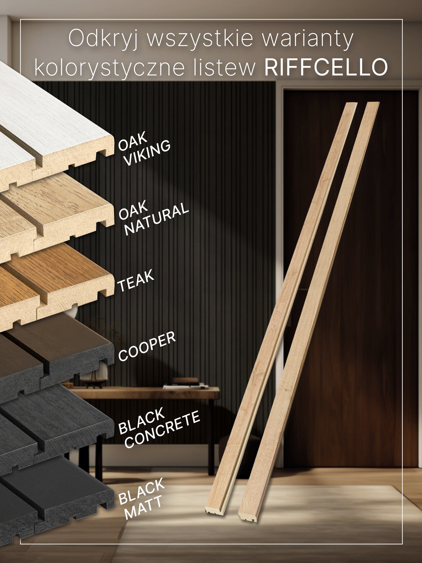 RIFFCELLO Listwy uzupełniające 40/47 x 2750 mm (zestaw 2 szt.)