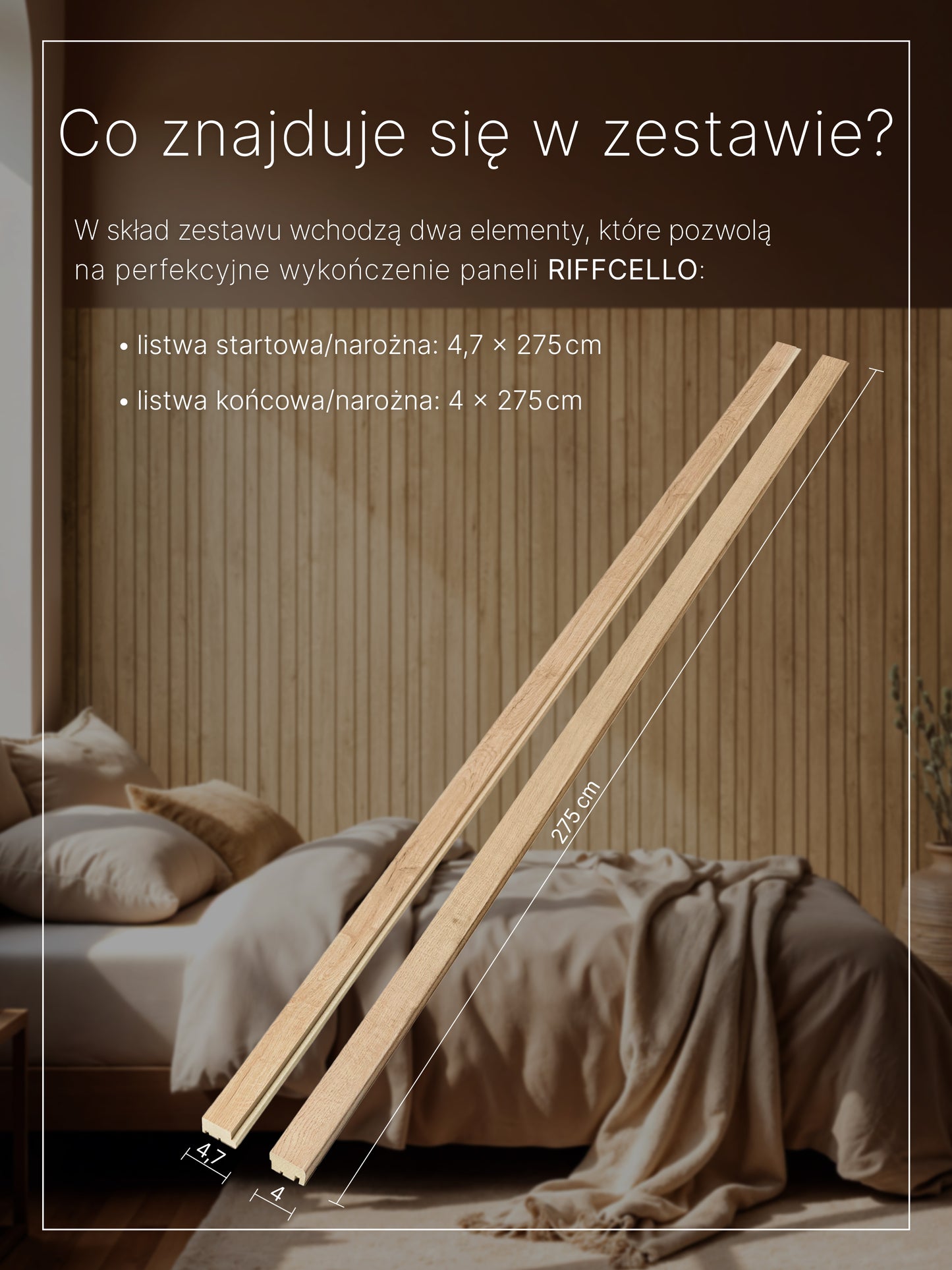 RIFFCELLO Listwy uzupełniające 40/47 x 2750 mm (zestaw 2 szt.)