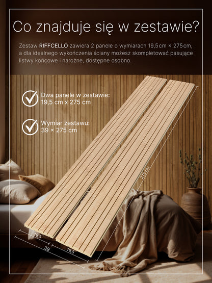 RIFFCELLO Lamele dekoracyjne 390 x 2750 mm (zestaw 2 szt. 195 x 2750 mm)