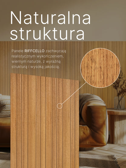 RIFFCELLO Lamele dekoracyjne 390 x 2750 mm (zestaw 2 szt. 195 x 2750 mm)