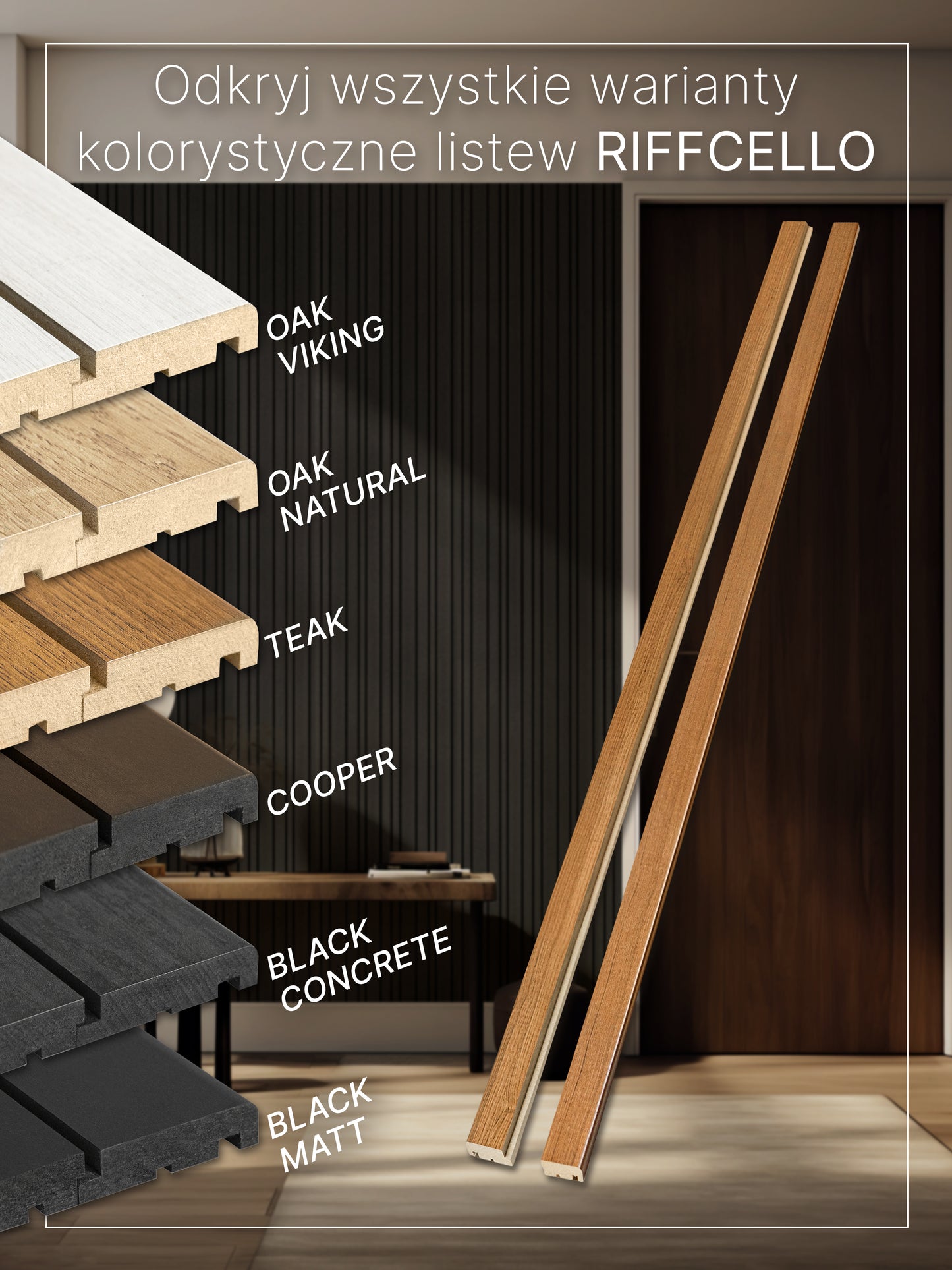 RIFFCELLO Listwy uzupełniające 40/47 x 2750 mm (zestaw 2 szt.)