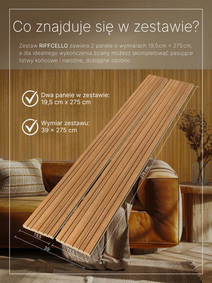 RIFFCELLO Lamele dekoracyjne 390 x 2750 mm (zestaw 2 szt. 195 x 2750 mm)