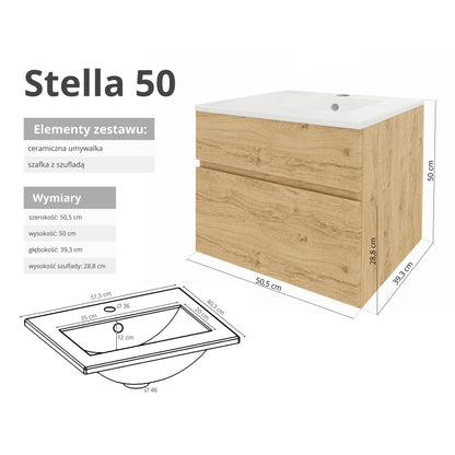 Szafka z umywalką STELLA 50 cm / 80 cm
