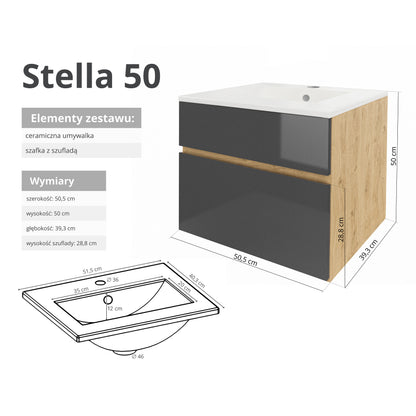 Szafka z umywalką STELLA 50 cm / 80 cm