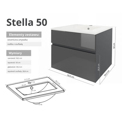 Szafka z umywalką STELLA 50 cm / 80 cm
