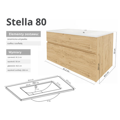 Szafka z umywalką STELLA 50 cm / 80 cm